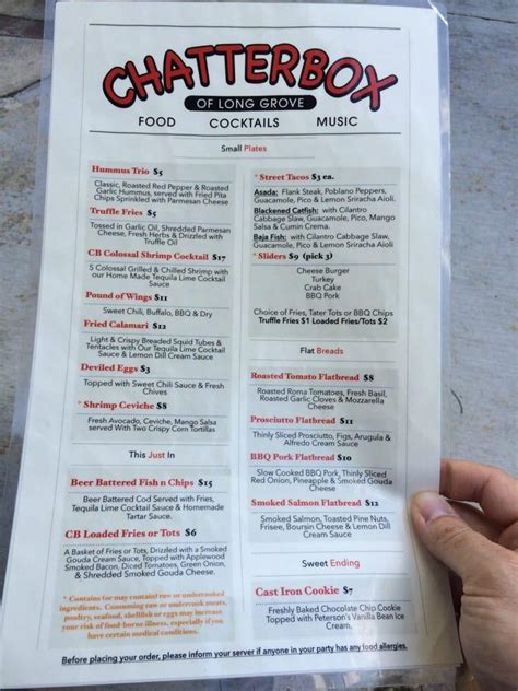 chatterbox long grove|chatter box long grove menu.